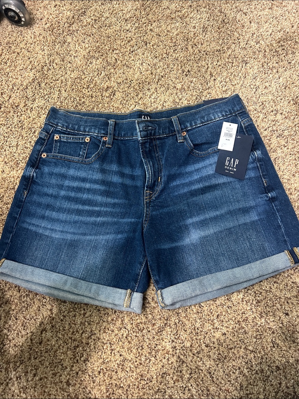 GAP Denim Rolled Hem Dark Blue Jean Shorts